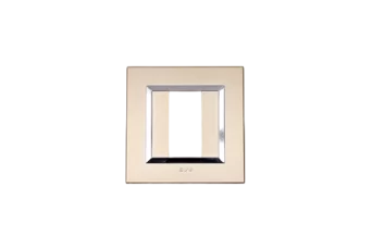 PLAQUE BELLA 43 CARREE CHAMPAGNE AVEC CADRE CHROME 1 MODULE