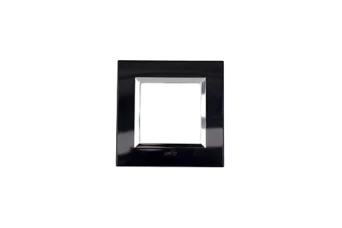 PLAQUE BELLA 43 CARREE NOIRE AVEC CADRE CHROME 2 MODULES