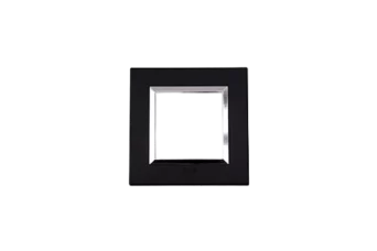 PLAQUE BELLA 43 CARREE NOIR MAT AVEC CADRE CHROME 2 MODULES