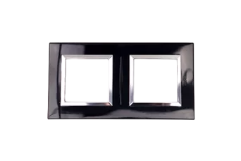 PLAQUE BELLA 43 CARREE NOIRE AVEC CADRE CHROME 2+2 MODULES