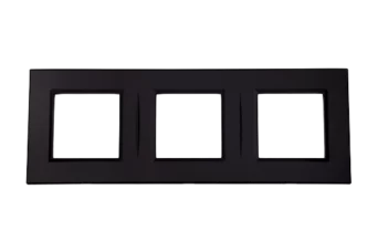 PLAQUE BELLA 43 CARREE NOIR MAT 2+2+2 MODULES