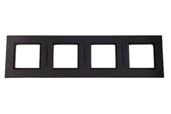 PLAQUE BELLA 43 CARREE NOIR MAT 2+2+2+2 MODULES