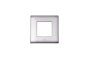 PLAQUE LINA 43 CARREE ARGENT OPAQUE 2 MODULES