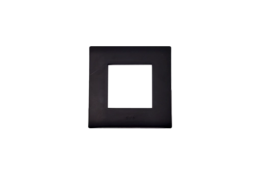 PLAQUE LINA 43 CARREE NOIR MAT 2 MODULES