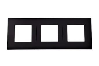 PLAQUE LINA 43 CARREE NOIR MAT 2+2+2 MODULES