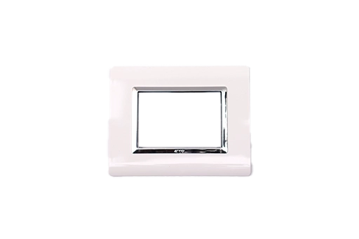 PLAQUE SERENA 43 RECTANGULAIRE BLANC CADRE CHROME 3 MODULES