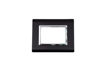 PLAQUE SERENA 43 RECTANGULAIRE NOIR MAT CADRE CHROME 3 MODULES