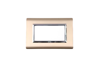 PLAQUE SERENA 43 RECTANGULAIRE CHAMPAGNE CADRE CHROME 4 MODULES