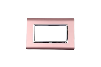 PLAQUE SERENA 43 RECTANGULAIRE ROSE METALLISE CADRE CHROME 4 MODULES