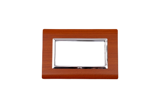 PLAQUE SERENA 43 RECTANGULAIRE WENGE CADRE CHROME 4 MODULES