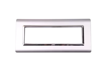 PLAQUE SERENA 43 RECTANGULAIRE ARGENT OPAQUE CADRE CHROME 7 MODULES
