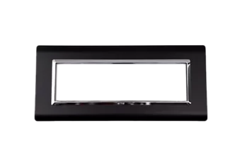 PLAQUE SERENA 43 RECTANGULAIRE NOIR MAT CADRE CHROME 7 MODULES