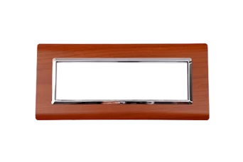 PLAQUE SERENA 43 RECTANGULAIRE ACAJOU CADRE CHROME 7 MODULES