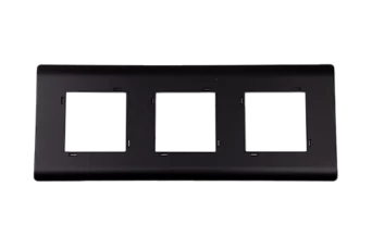 PLAQUE SERENA 43 CARREE SANS CADRE NOIR MAT 2+2+2 MODULES