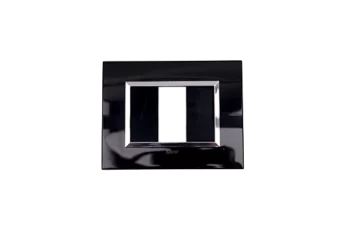 PLAQUE BELLA 43 RECTANGULAIRE NOIR AVEC CADRE CHROME 1 MOD