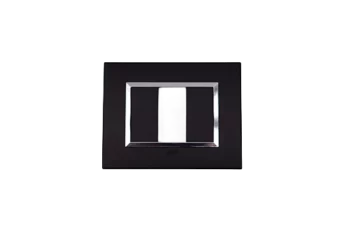 PLAQUE BELLA 43 RECTANGULAIRE NOIR MAT AVEC CADRE CHROME 1 MODULE