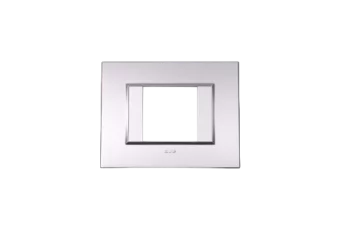 PLAQUE BELLA 43 RECTANGULAIRE ARGENT OPAQUE 2 MODULES