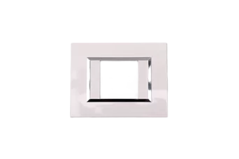 PLAQUE BELLA 43 RECTANGULAIRE BLANC AVEC CADRE CHROME 2 MODULES