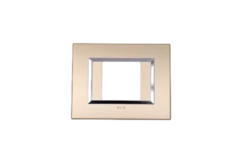 PLAQUE BELLA 43 RECTANGULAIRE CHAMPAGNE AVEC CADRE CHROME 2 MODULES