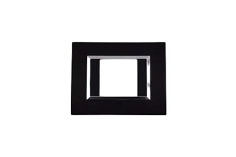 PLAQUE BELLA 43 RECTANGULAIRE NOIR MAT AVEC CADRE CHROME 2 MODULES