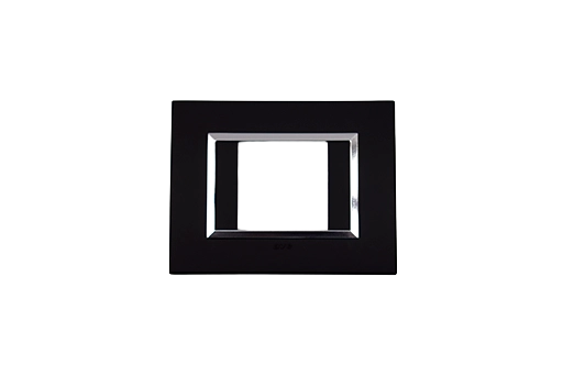 PLAQUE BELLA 43 RECTANGULAIRE NOIR MAT AVEC CADRE CHROME 2 MODULES