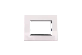 PLAQUE BELLA 43 RECTANGULAIRE BLANC AVEC CADRE CHROME 3 MODULES