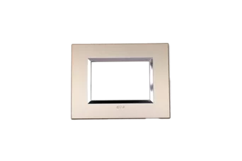 PLAQUE BELLA 43 RECTANGULAIRE CHAMPAGNE AVEC CADRE CHROME 3 MODULES