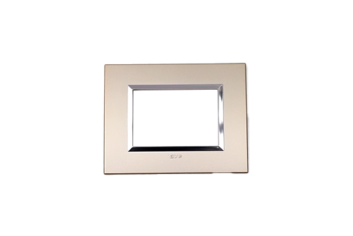 PLAQUE BELLA 43 RECTANGULAIRE CHAMPAGNE AVEC CADRE CHROME 3 MODULES