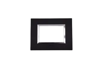PLAQUE BELLA 43 RECTANGULAIRE NOIR MAT AVEC CADRE CHROME 3 MODULES