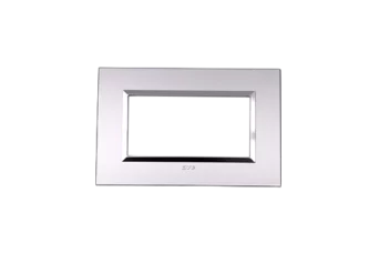 PLAQUE BELLA 43 RECTANGULAIRE ARGENT OPAQUE AVEC CADRE CHROME 4 MODULES