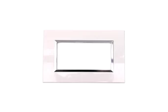 PLAQUE BELLA 43 RECTANGULAIRE BLANC AVEC CADRE CHROME 4 MODULES