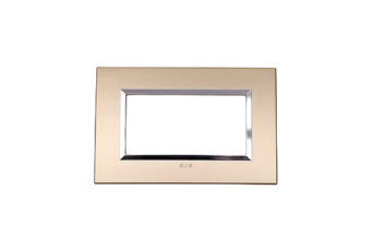 PLAQUE BELLA 43 RECTANGULAIRE CHAMPAGNE AVEC CADRE CHROME 4 MODULES