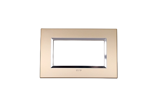 PLAQUE BELLA 43 RECTANGULAIRE CHAMPAGNE AVEC CADRE CHROME 4 MODULES