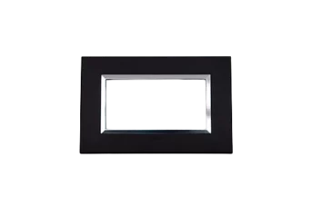 PLAQUE BELLA 43 RECTANGULAIRE NOIR MAT AVEC CADRE CHROME 4 MODULES