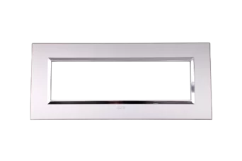 PLAQUE BELLA 43 RECTANGULAIRE ARGENT OPAQUE AVEC CADRE CHROME 7 MODULES