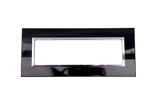 PLAQUE BELLA 43 RECTANGULAIRE NOIRE AVEC CADRE CHROME 7 M