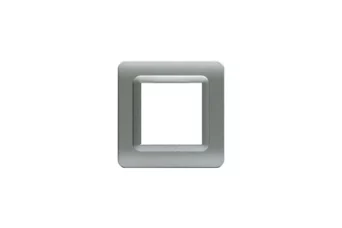 PLAQUE TECHNOPOLYMERE 44 CARREE ARGENT OPAQUE 2 MODULES