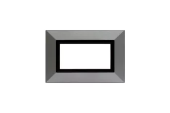 PLAQUE ZAMA 44 RECTANGULAIRE ARGENT OPAQUE 4 MODULES