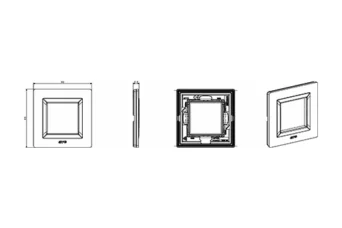 PLAQUE VERA 44 CARREE ALUMINIUM ANTHRACITE BROSSE 2 MODULES