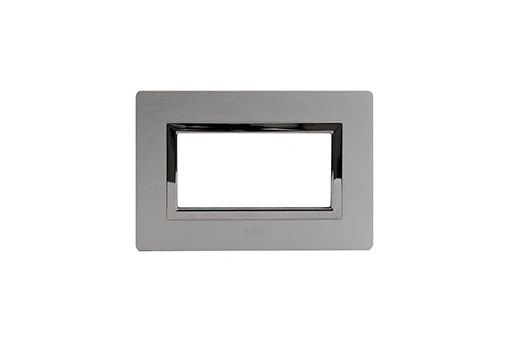 PLAQUE VERA 44 RECTANGULAIRE ALUMINIUM NATUREL BROSSE 4 MODULES