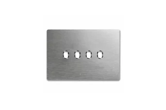 PLAQUE NEW STYLE RECTANG ALUMINIUM NATUREL BROSSE 4 COM