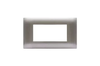 PLAQUE YOUNG 44 RECTANGULAIRE GRIS METALLISE 4 MODULES