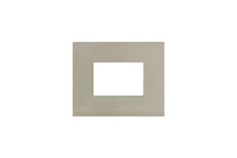 PLAQUE SMART 44 RECTANGULAIRE EN METAL TAUPE 3 MODULES