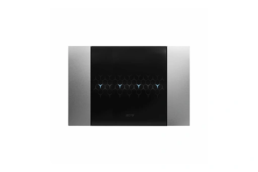 PLAQUE SMART TOUCH 44 RECTANGULAIRE EN METAL ACIER NATUREL BROSSE 4 MODULES (JUSQU'À 7 COMMANDES)