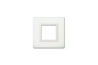 PLAQUE VERA 44 CARREE EN VERRE BLANC 2 MODULES