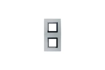PLAQUE VERA 44 CARREE EN VERRE GRIS OPAQUE 2+2 MODULES