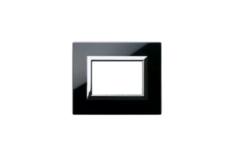 PLAQUE VERA 44 RECTANGULAIRE EN VERRE NOIR ABSOLU 3 MODULES