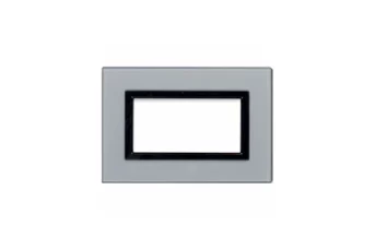PLAQUE VERA 44 RECTANGULAIRE EN VERRE GRIS OPAQUE 4 MODULES