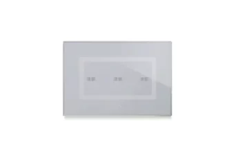 PLAQUE VERA 44 TOUCH RECTANGULAIRE GRIS OPAQUE 3 COMMANDES