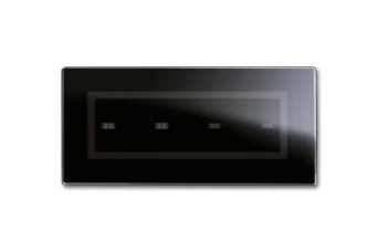 PLAQUE VERA 44 TOUCH RECTANGULAIRE NOIR ABSOLU 4 COMMANDES POUR BOITE 6-7 MODODULES